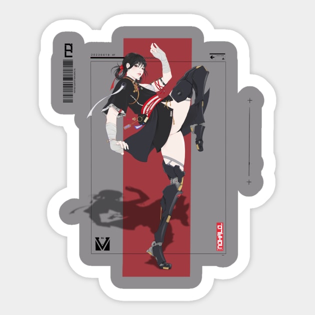 Cyborg Girl Sticker by no halo